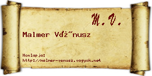 Malmer Vénusz névjegykártya